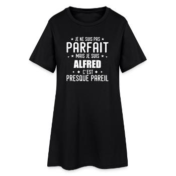 Alfred : authentique, imparfait, top, perfection - Robe T-shirt Femme - noir - Devant