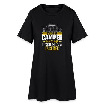 Camper Camping Wohnwagen Spruch - Frauen T-Shirt-Kleid - Schwarz - Vorne