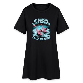 Synchronschwimmen Kunstschwimmen Wassersport - Frauen T-Shirt-Kleid - Schwarz - Vorne