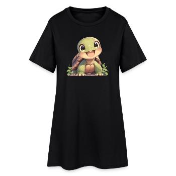 Tortues Tortue - Robe T-shirt Femme - noir - Devant