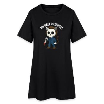 Michael Meowers Gruselige Halloween-Katzenparodie - Frauen T-Shirt-Kleid - Schwarz - Vorne