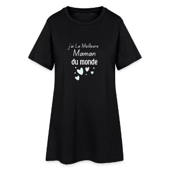 World Mom with Hearts Quote - Women’s T-Shirt Dress - black - Front