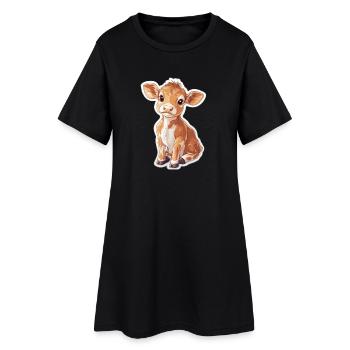 Vache - Robe T-shirt Femme - noir - Devant