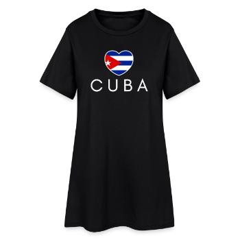Ich liebe Kuba, Herz Kuba - Frauen T-Shirt-Kleid - Schwarz - Vorne