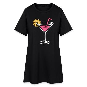 Cocktail Alcohol Mixed drink Long drinks - Women’s T-Shirt Dress - black - Front