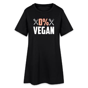 0 Prozent vegan - Frauen T-Shirt-Kleid - Schwarz - Vorne