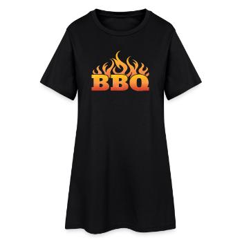 Barbecue Party Flaming BBQ Design - Women’s T-Shirt Dress - black - Front