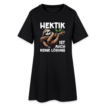 Hectic is also not a solution Sloth - Women’s T-Shirt Dress - black - Front