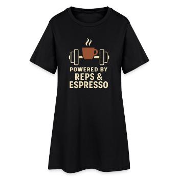 Propulsé par Reps & Espresso - Robe T-shirt Femme - noir - Devant