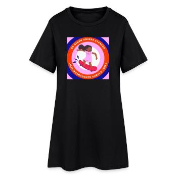 Starke Lieblingsmädchen – Bunte Skateboard-Illustr - Frauen T-Shirt-Kleid - Schwarz - Vorne