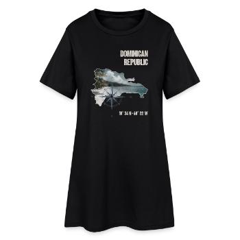 République dominicaine Boussole tropicale - Robe T-shirt Femme - noir - Devant