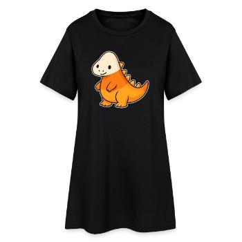 Verspieltes Dino-Motiv für Kinder - Frauen T-Shirt-Kleid - Schwarz - Vorne