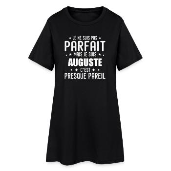 Auguste : authentique, imparfait, top, perfection - Robe T-shirt Femme - noir - Devant