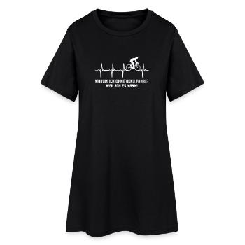 Pourquoi je fais du vélo sans batterie - Robe T-shirt Femme - noir - Devant