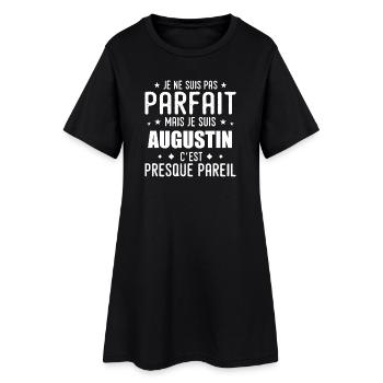 Augustin : authentique, imparfait, top, perfection - Robe T-shirt Femme - noir - Devant