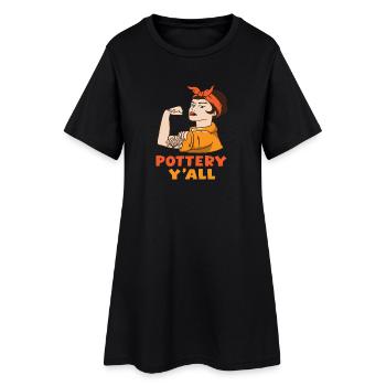 Pottery Strong Women Art - Women’s T-Shirt Dress - black - Front