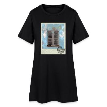Verwitterte Fenster im Südstil - Frauen T-Shirt-Kleid - Schwarz - Vorne
