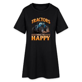 Tracteur Enfants Ferme Mode de vie - Robe T-shirt Femme - noir - Devant
