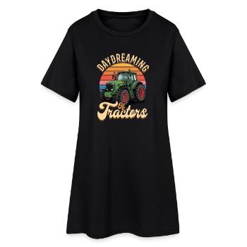 Tracteur Enfants Ferme Mode de vie - Robe T-shirt Femme - noir - Devant