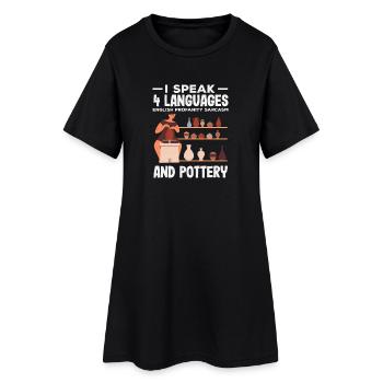 I speak 4 languages and pottery - Women’s T-Shirt Dress - black - Front