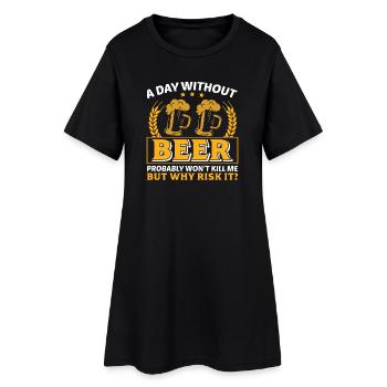 Une journée sans risque lié à la bière - Robe T-shirt Femme - noir - Devant
