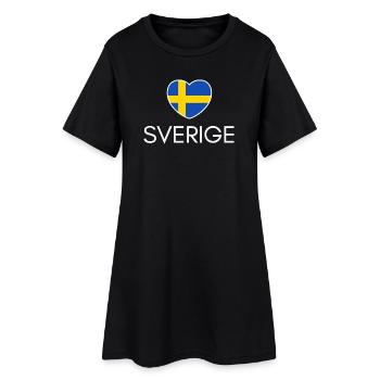 J’aime la Suède, j’aime la Suède - Robe T-shirt Femme - noir - Devant