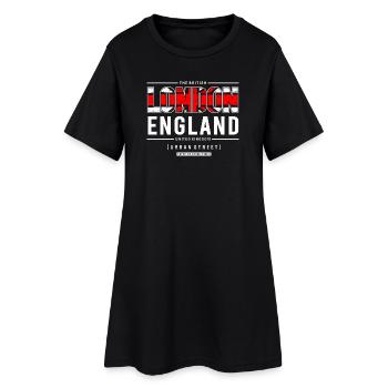 Londres, Angleterre, Urban Street Style Design - Robe T-shirt Femme - noir - Devant