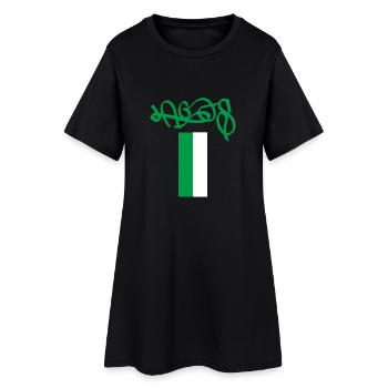 Lagos Nigeria Flag with Street Art Lettering - Women’s T-Shirt Dress - black - Front