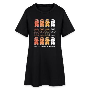 Grossesse Naissance Pain d’épices Noël - Robe T-shirt Femme - noir - Devant