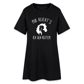 I've had enough – I'm going to ride a horse - Women’s T-Shirt Dress - black - Front