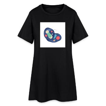 Abstract Cosmos Pattern in Blue - Women’s T-Shirt Dress - black - Front