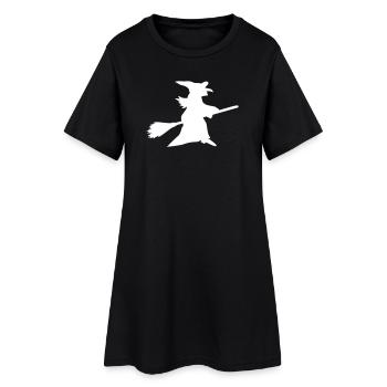 Märchenhafte Zauberhexe im Wald - Frauen T-Shirt-Kleid - Schwarz - Vorne