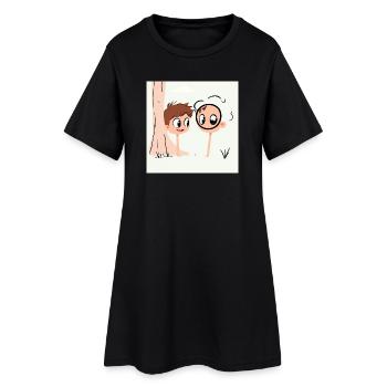 Croquis humoristique pour enfants avec breloque licorne - Robe T-shirt Femme - noir - Devant