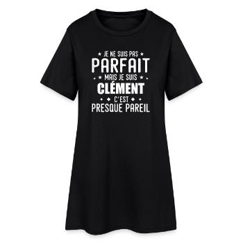 Clément : authentique, imparfait, top, perfection - Robe T-shirt Femme - noir - Devant