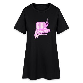 Girl Power sugar pink Flaming Graphic Design - Women’s T-Shirt Dress - black - Front