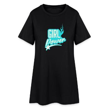 Girl Power Topaze Flamme Emblème Design - Robe T-shirt Femme - noir - Devant