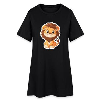 Lion - Robe T-shirt Femme - noir - Devant
