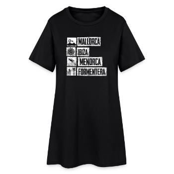 Urban Street Art Mallorca Ibiza Motive - Frauen T-Shirt-Kleid - Schwarz - Vorne