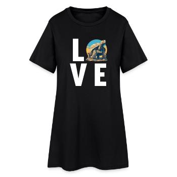 Tortues Tortue - Robe T-shirt Femme - noir - Devant