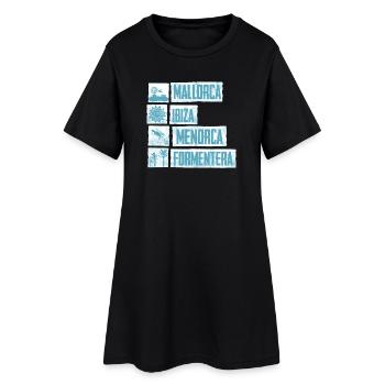Îles Baléares - Robe T-shirt Femme - noir - Devant