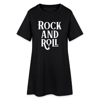 Conception typographique vintage rock and roll - Robe T-shirt Femme - noir - Devant