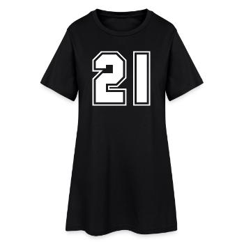 21 Numéro porte-bonheur, date de naissance, numéro de joueur - Robe T-shirt Femme - noir - Devant