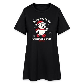 Marché de Noël - Vin chaud Polar Bear - Robe T-shirt Femme - noir - Devant