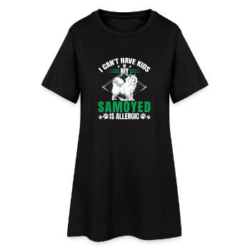 Samoyède est un chien de traîneau allergique - Robe T-shirt Femme - noir - Devant