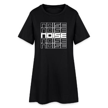 Noise Geometric Typography Bold Pattern - Women’s T-Shirt Dress - black - Front