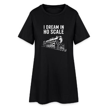 I Dream in HO Scale Model Train - Frauen T-Shirt-Kleid - Schwarz - Vorne