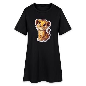 Lion - Robe T-shirt Femme - noir - Devant