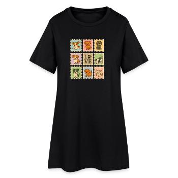 Adorable collection de chiots avec motif d’amour - Robe T-shirt Femme - noir - Devant