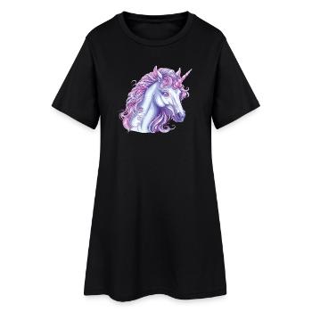 Licorne enchantée Expression magique - Robe T-shirt Femme - noir - Devant