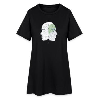 Ein Geist, der in der Natur verwurzelt ist - Frauen T-Shirt-Kleid - Schwarz - Vorne